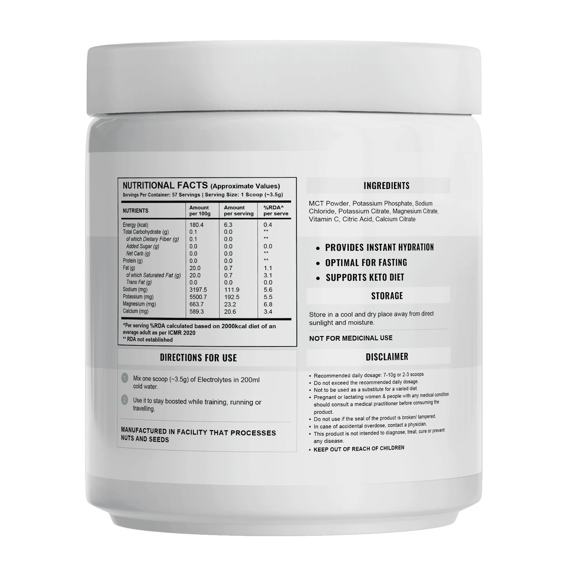 Wellcore - Unflavoured Electrolytes 200gm