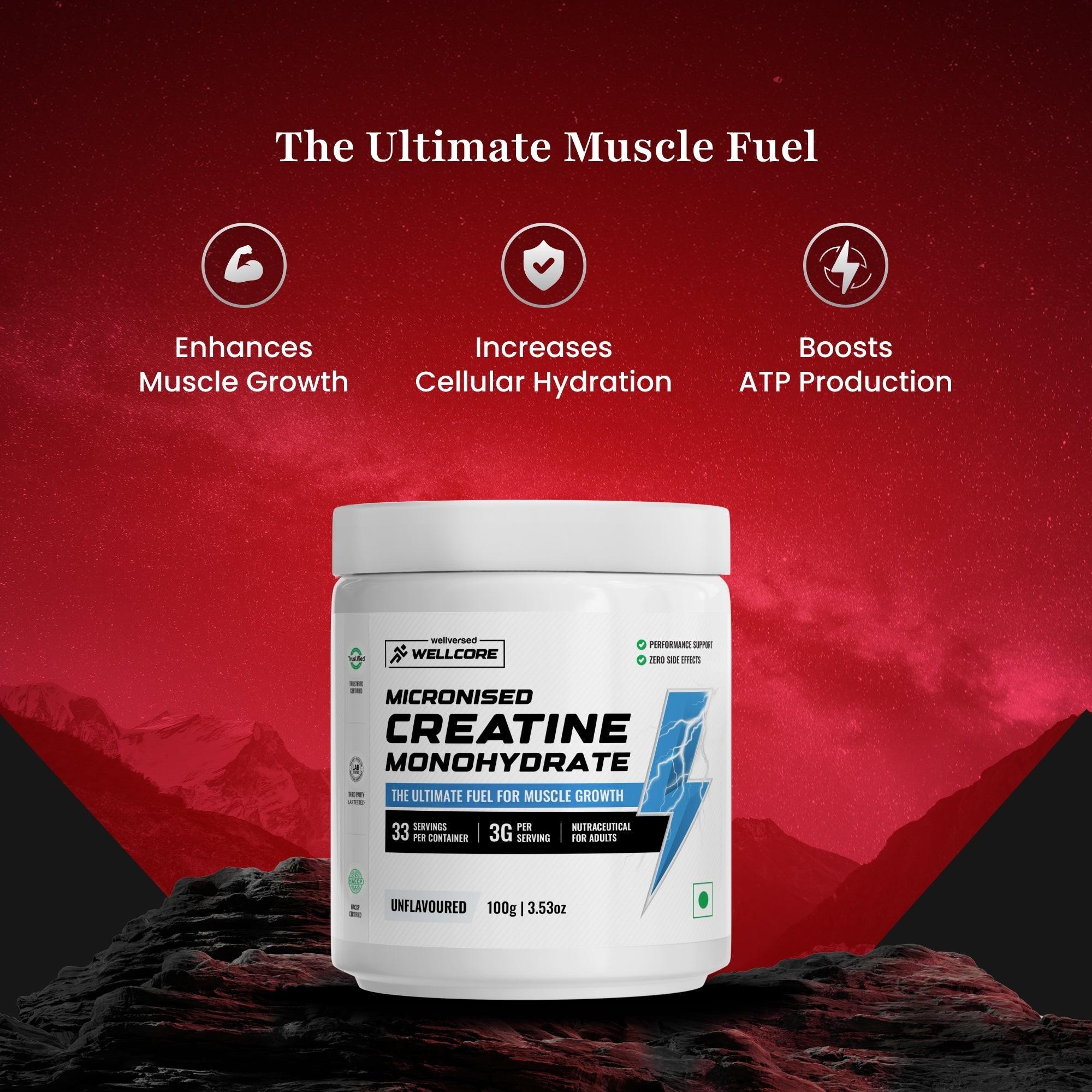 Wellcore Creatine (33 Servings, Unflavoured) + Okami Shilajit Resin (20g)