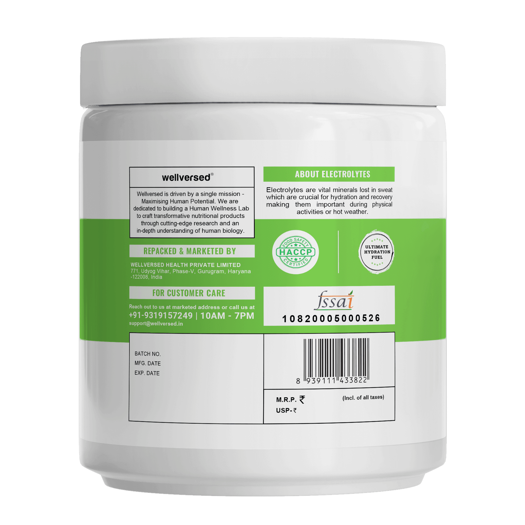 Wellcore - Electrolytes (2X200g, 80 servings)