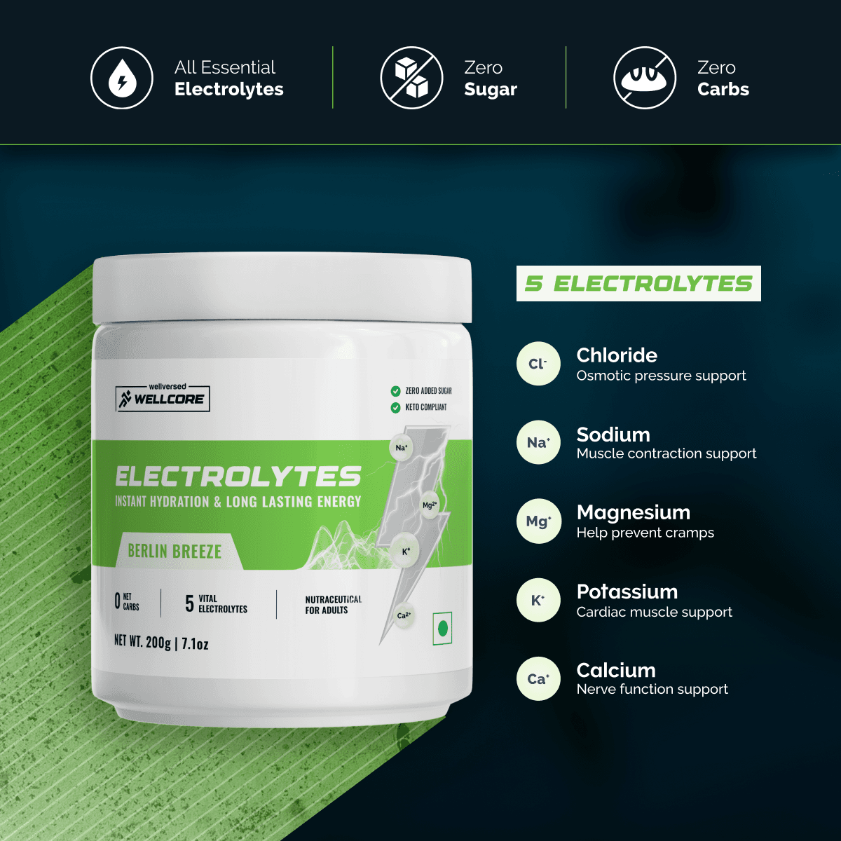 Wellcore - Electrolytes (2X200g, 80 servings)