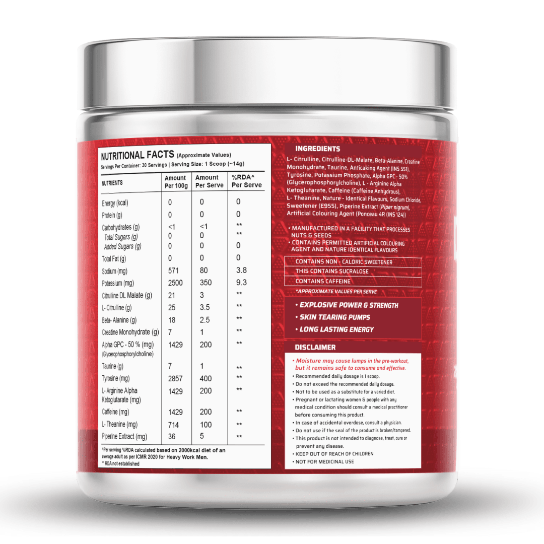 Dynamite Pre-Workout (420g, 30 Servings) | Fruit Blast