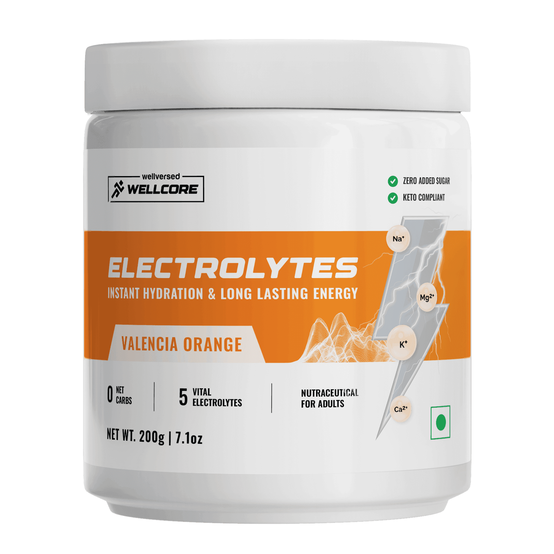 Wellcore - Electrolytes  - Orange - Zero Sugar Electrolyte Powder