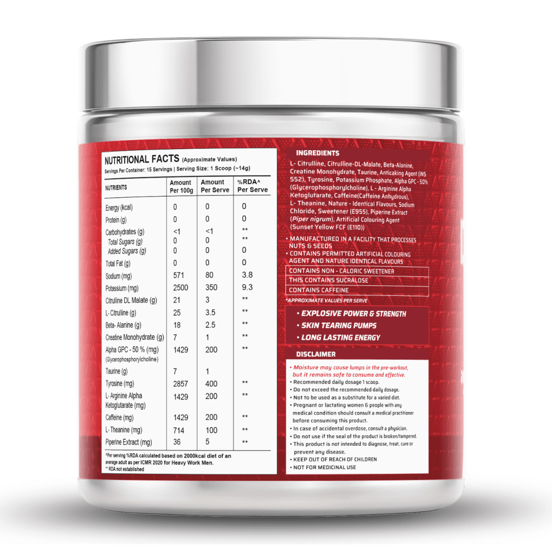 Dynamite Pre-Workout | Valencia Orange - (210g, 15 Servings)