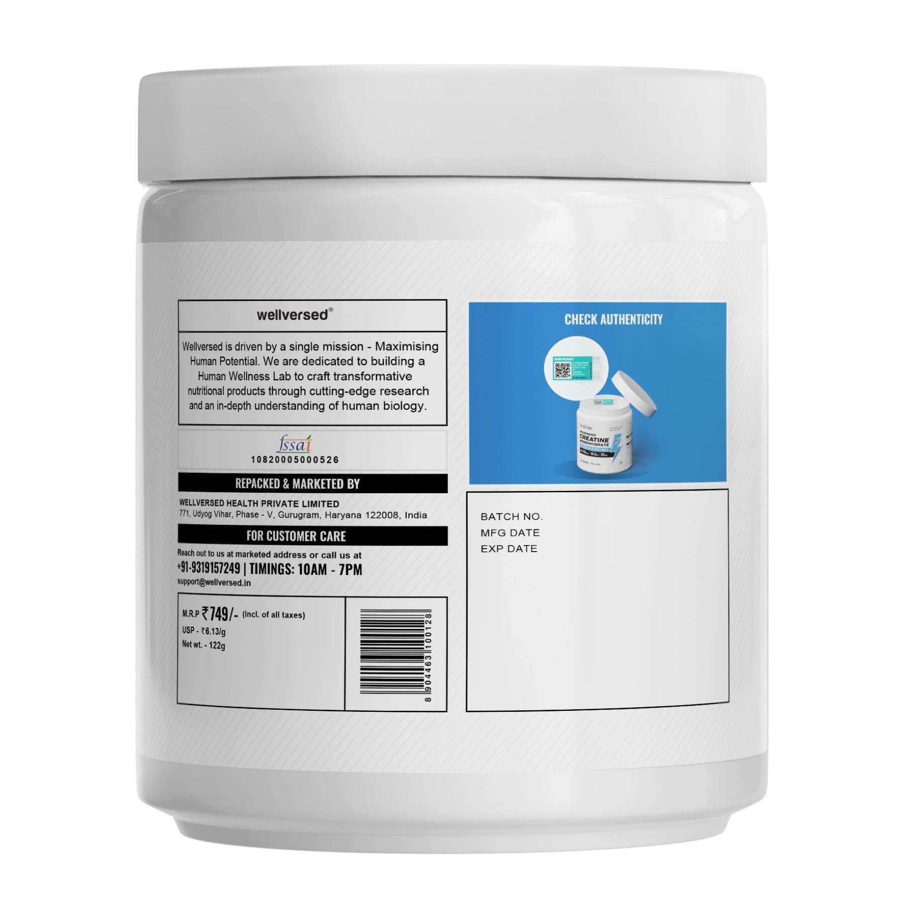 TS - Wellcore - Pure Micronised Creatine Monohydrate (122g, 33 Servings) Tropical Tango
