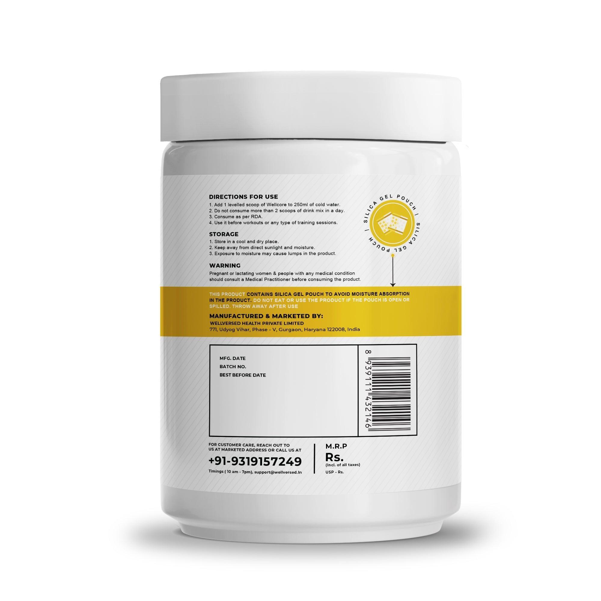 Wellcore - God Mode Pre Workout Supplement | Valencia Orange - (570g, 30 Servings)