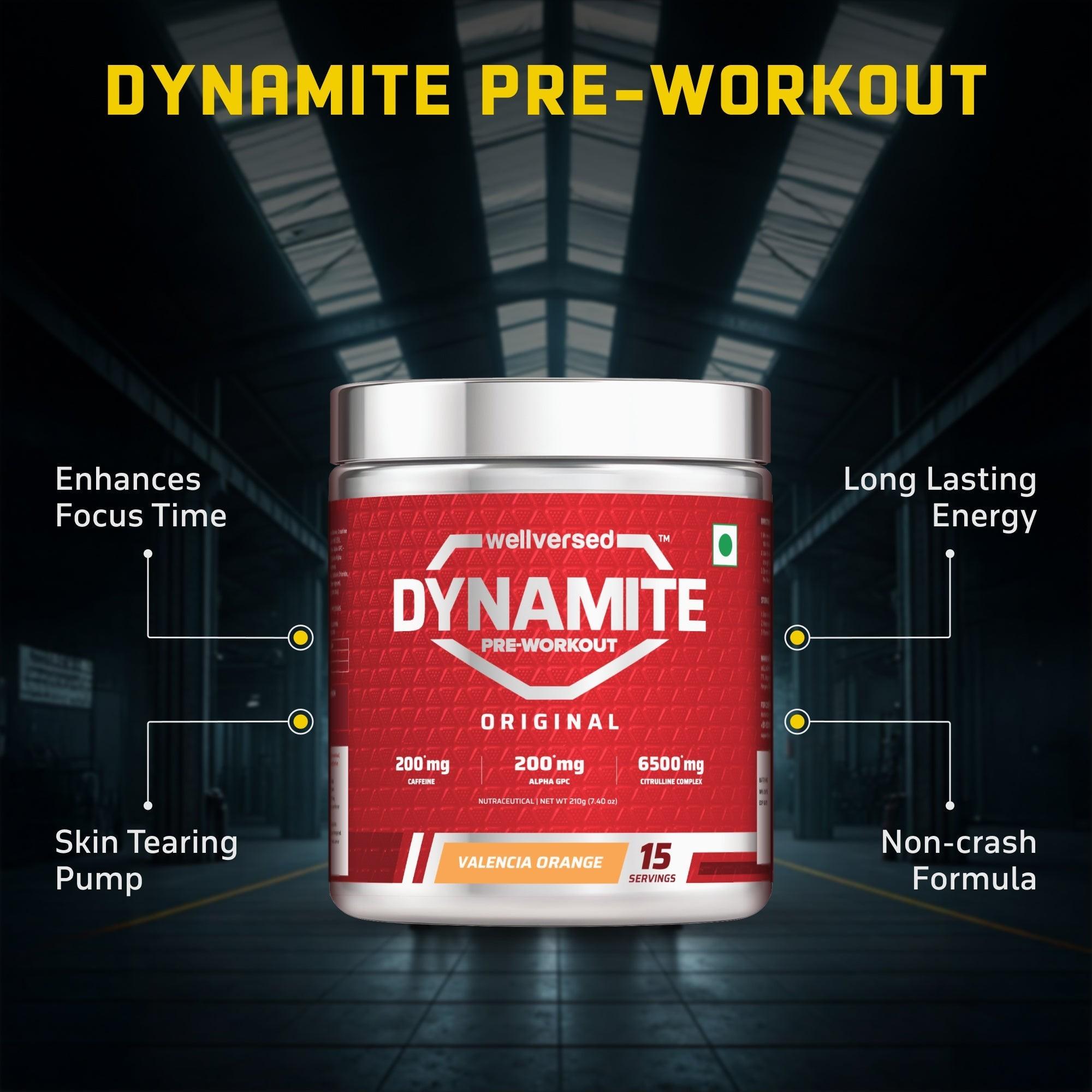Dynamite Pre-workout (15 Servings, Valencia Orange) + YouWeFit Triple Strength Fish Oil (30 Capsules)