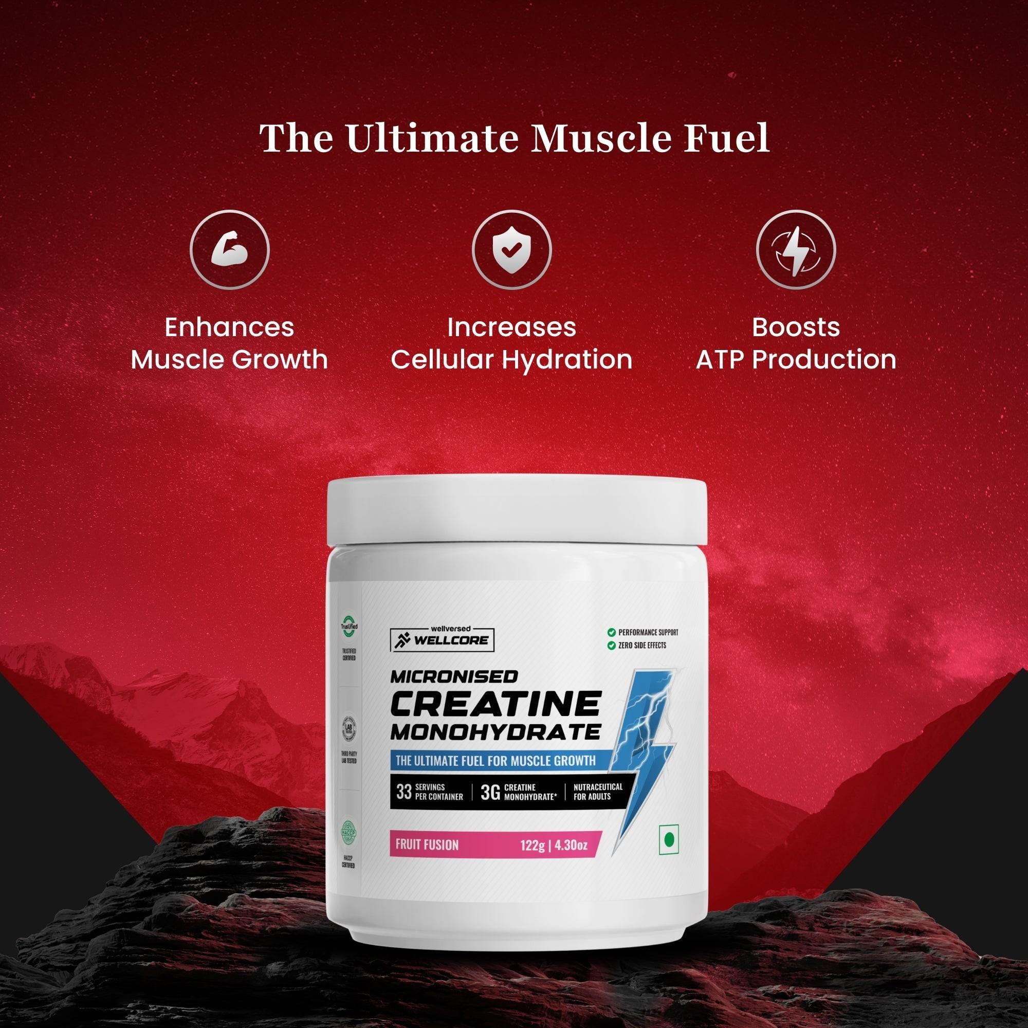 Wellcore Creatine (33 Servings, Fruit Fusion) + Okami Shilajit Resin (20g)