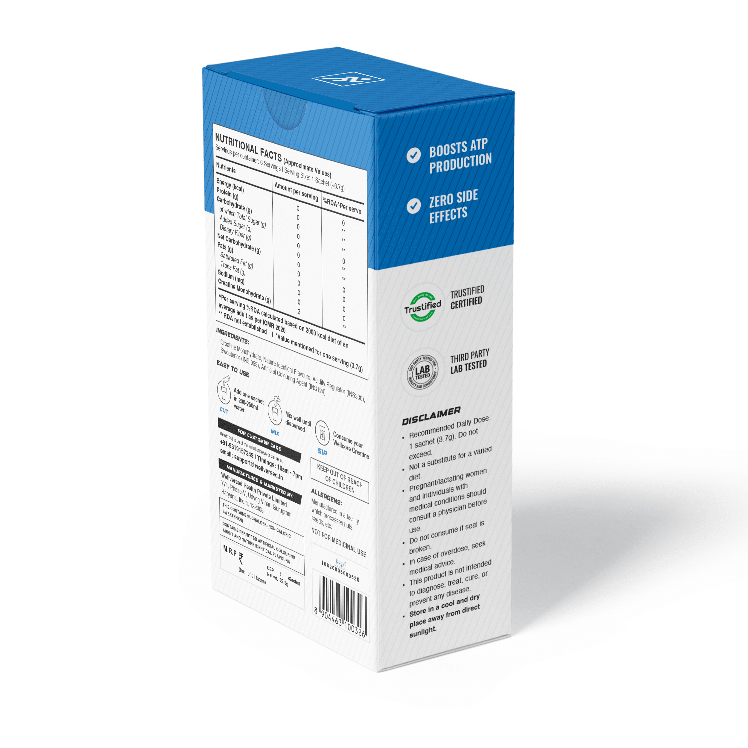 Wellcore - Pure Micronised Creatine Monohydrate | Fruit Fusion (6 Sachets)