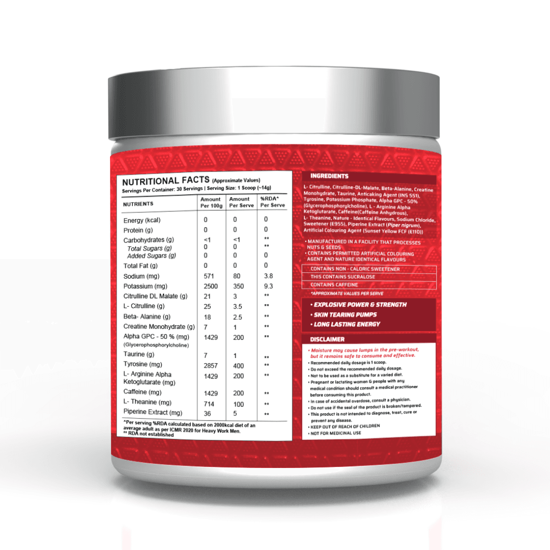 Dynamite Pre-Workout | Valencia Orange - (420g, 30 Servings)