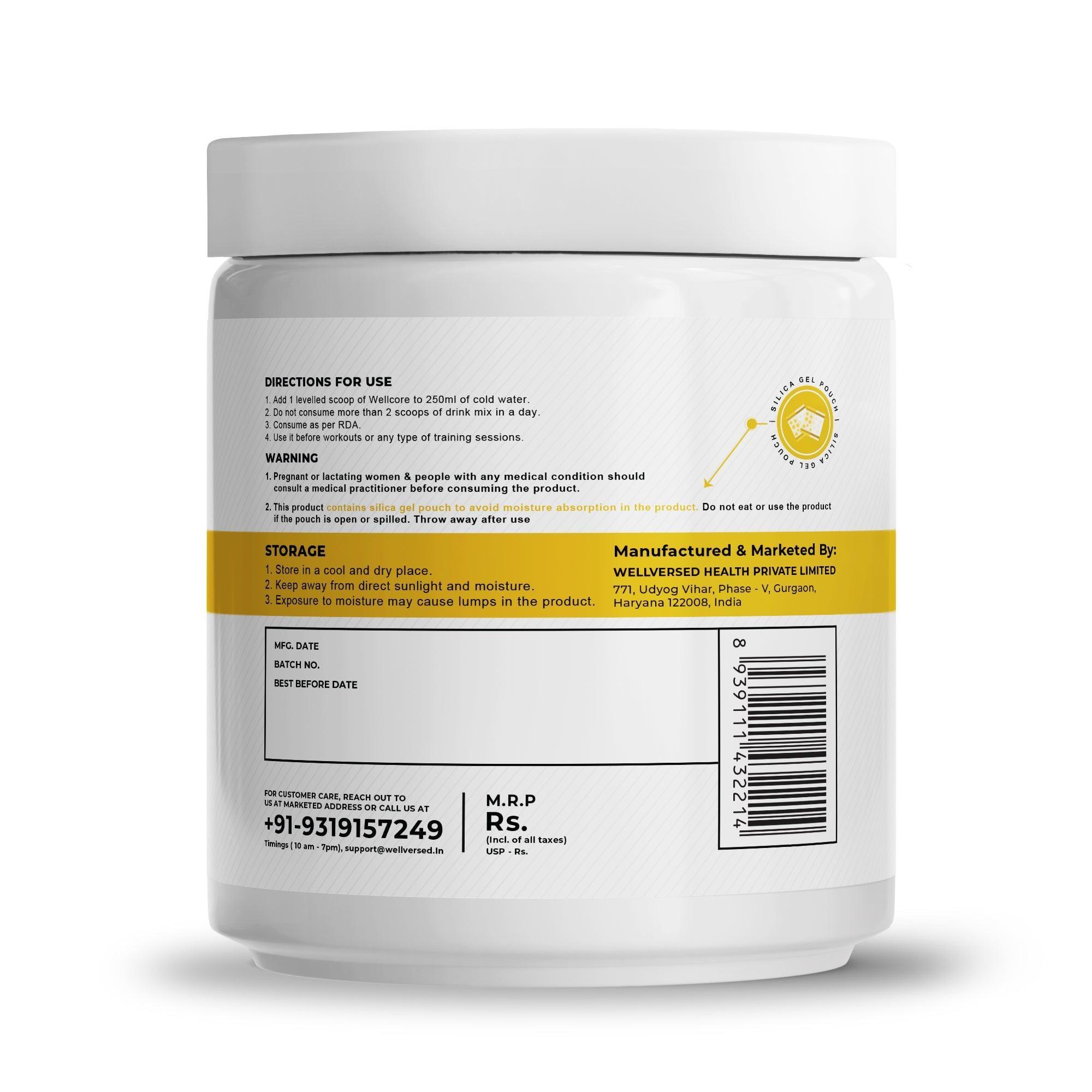 Wellcore - God Mode Pre Workout Supplement | Valencia Orange - (285g, 15 Servings)