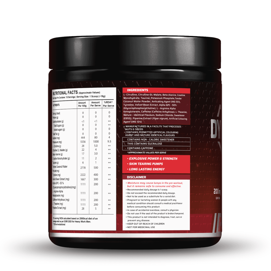 Dynamite Pre-Workout EXTREME (270g, 15 Servings) | Valencia Orange