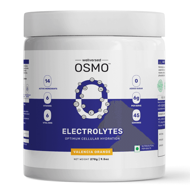 OSMO - Electrolyte Hydration Blend (Advanced Salts + Taurine & Vitamins) | Valencia Orange Flavour (270g, 45 servings)