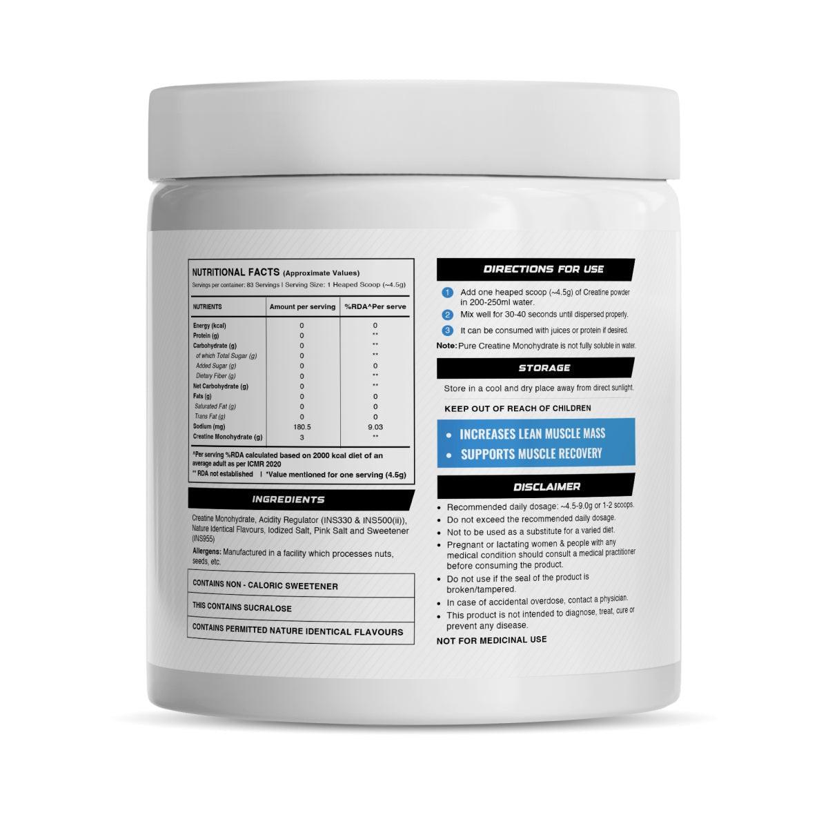 Wellcore - Pure Micronised Creatine Monohydrate | Lemon Lime (374g, 83 servings)
