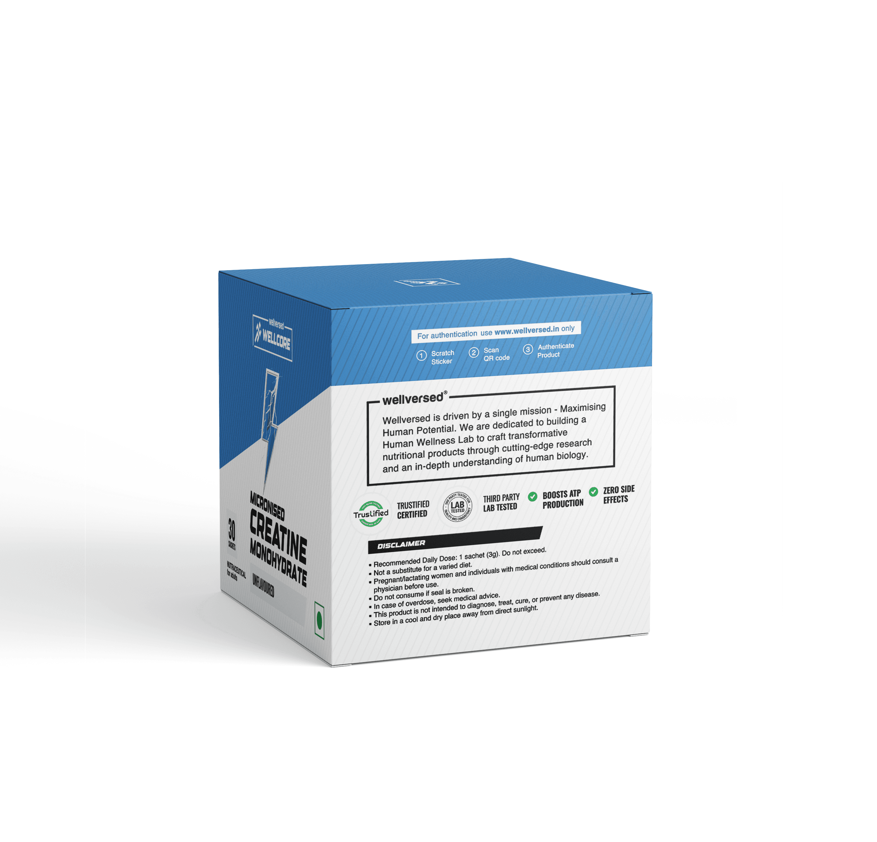 Wellcore - Pure Micronised Creatine Monohydrate | Unflavoured (30 Sachets)