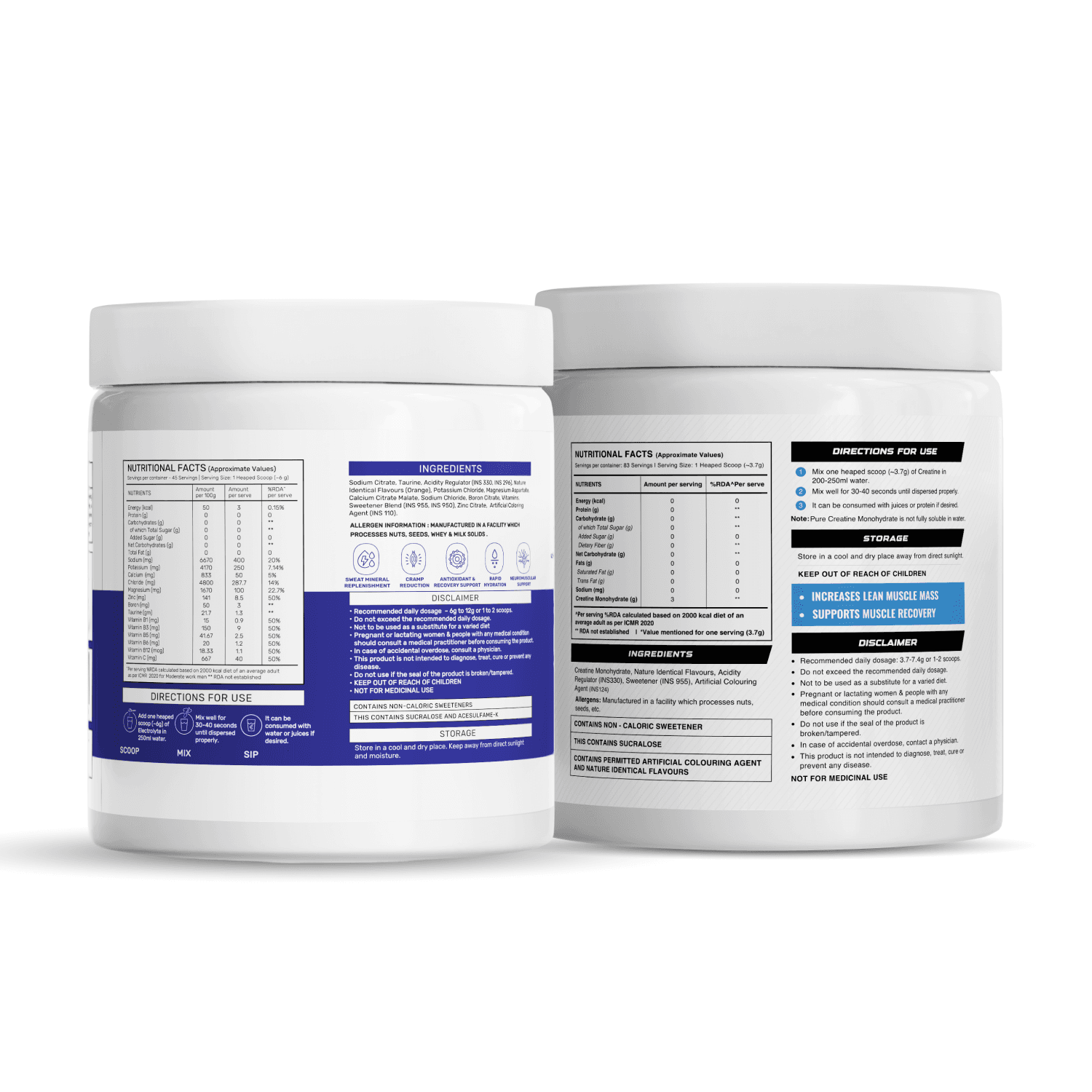 OSMO - Electrolytes (45 servings, Valencia Orange) + Wellcore Creatine (83 Servings, Watermelon Wave)