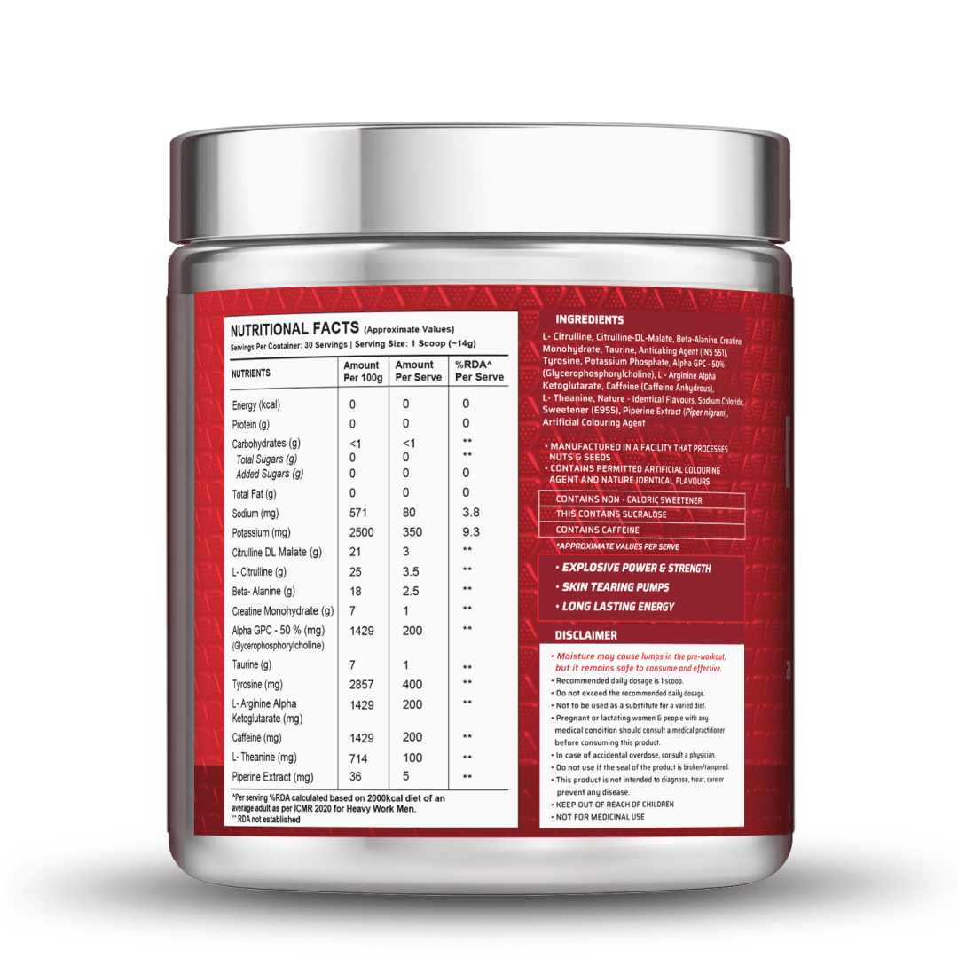 Dynamite Pre-Workout (420g, 30 Servings) | Berry Burst