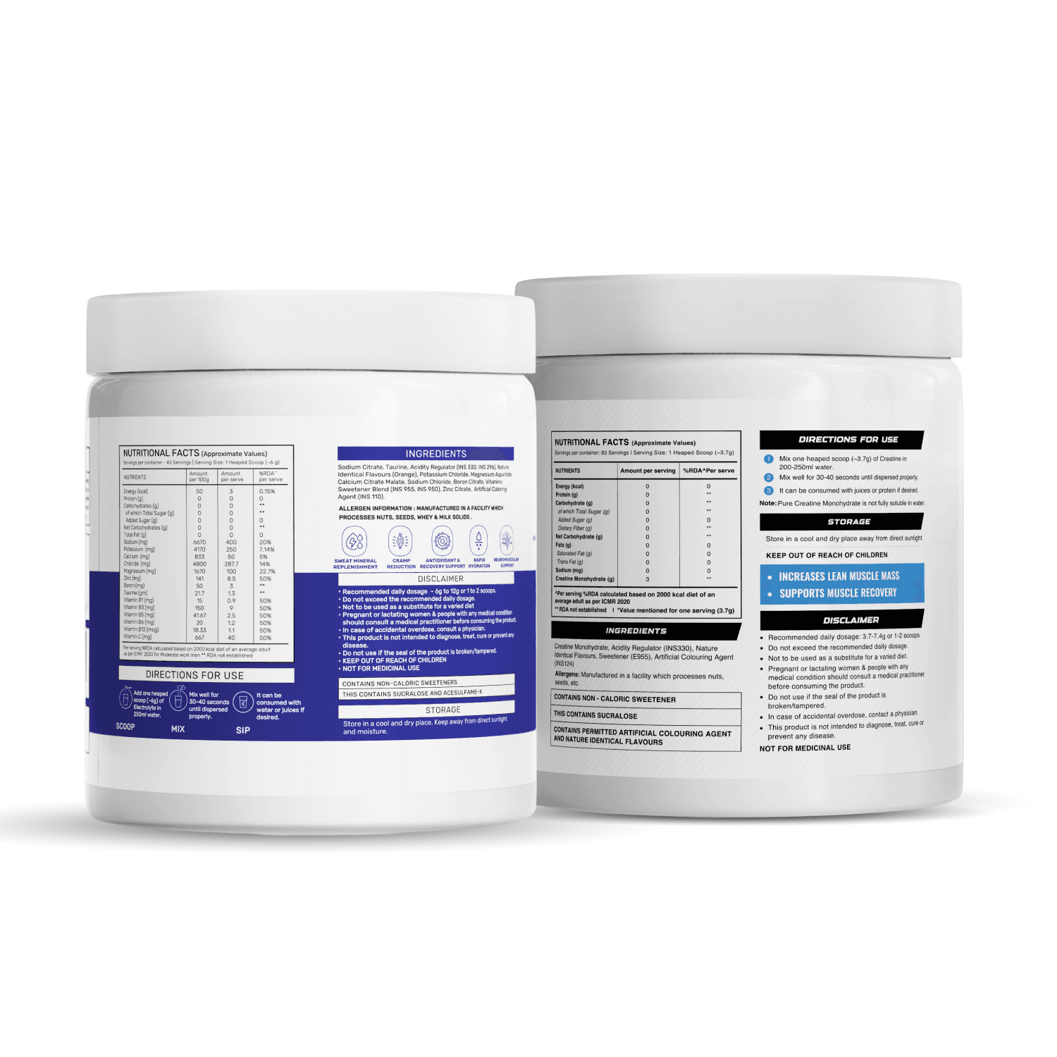 OSMO - Electrolytes (45 servings, Valencia Orange) + Wellcore Creatine (83 Servings, Fruit Fusion)