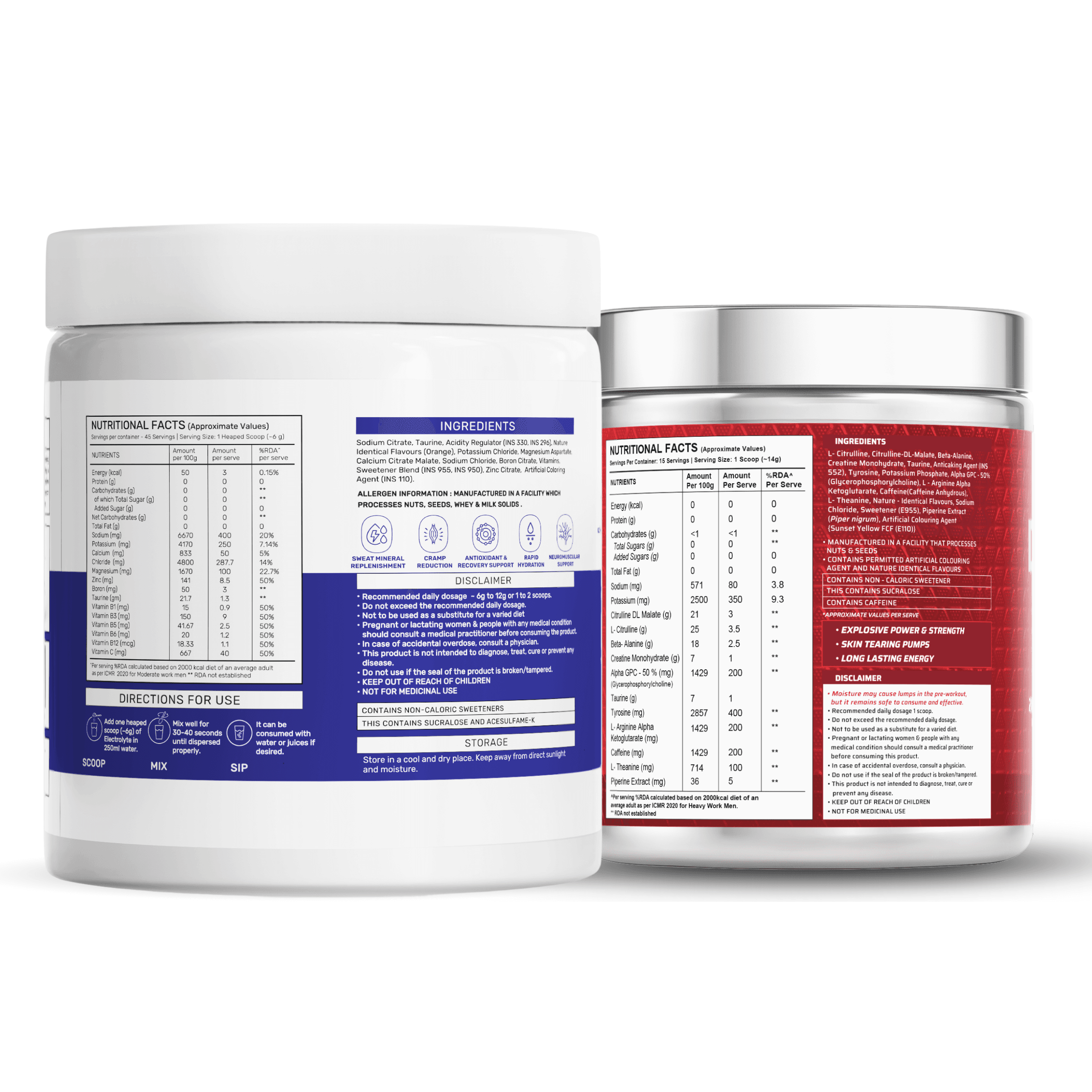 OSMO - Electrolytes (45 servings, Valencia Orange) + Dynamite Pre-Workout | Valencia Orange - (210g, 15 Servings)