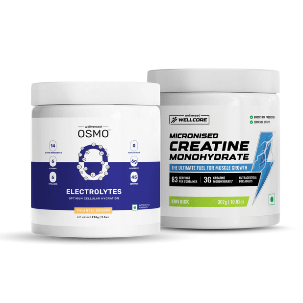 OSMO - Electrolytes (45 servings, Valencia Orange) +  Wellcore Creatine (83 Servings, Kiwi Kick)