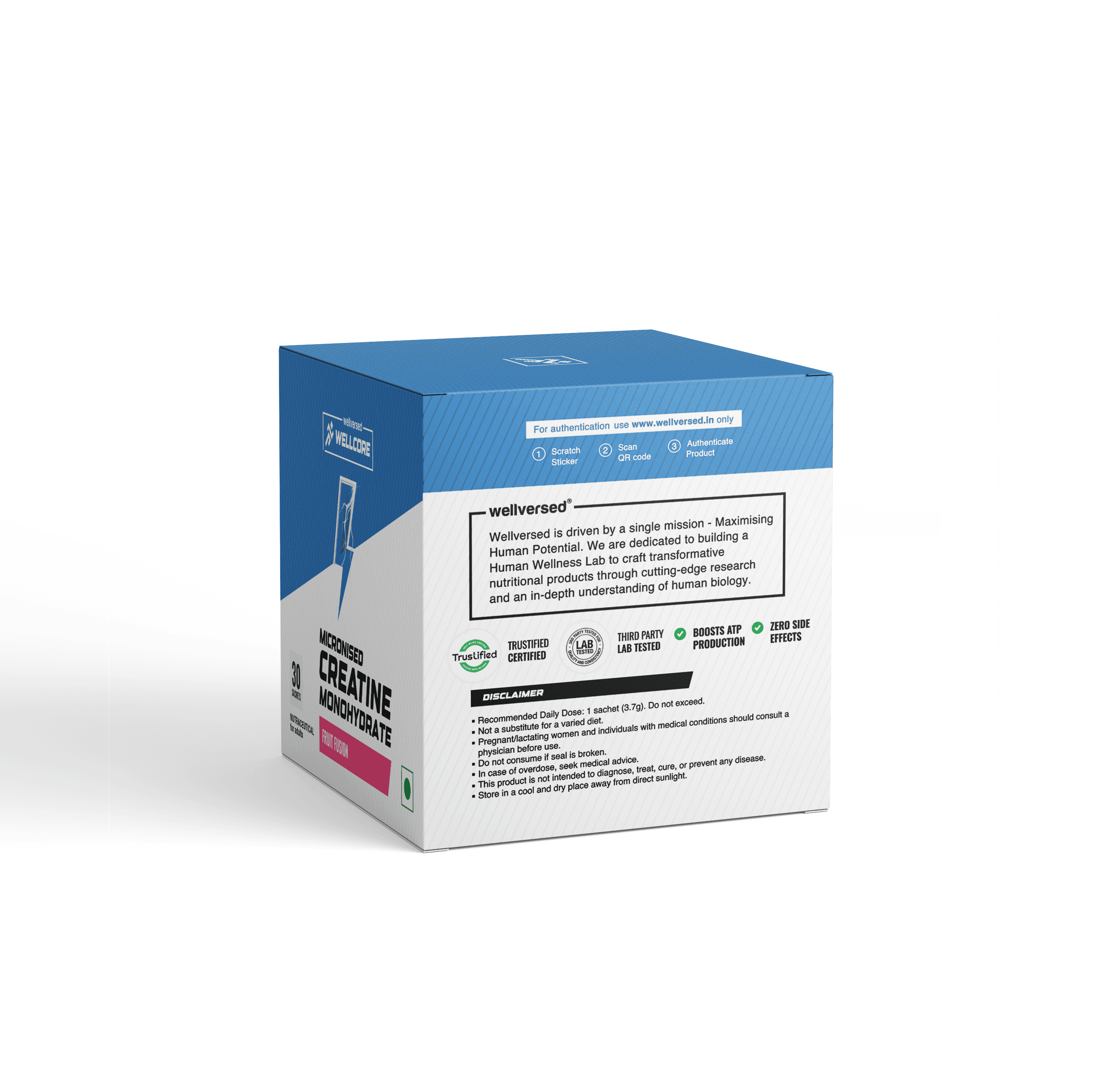Wellcore - Pure Micronised Creatine Monohydrate | Fruit Fusion (30 Sachets)