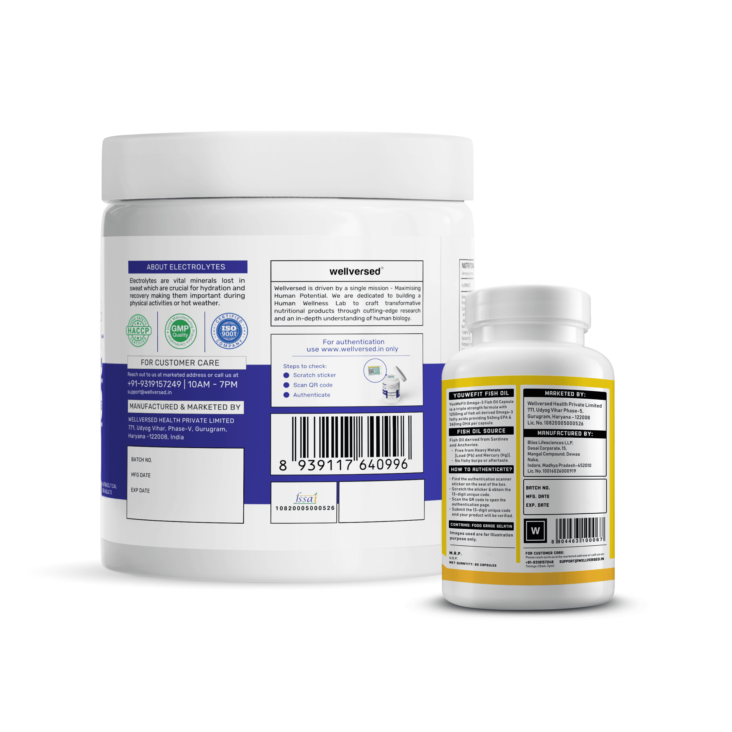 OSMO - Electrolytes (45 servings, Valencia Orange) + YouWeFit Omega-3 Triple Strength Fish Oil (1250mg, 60 Capsules)