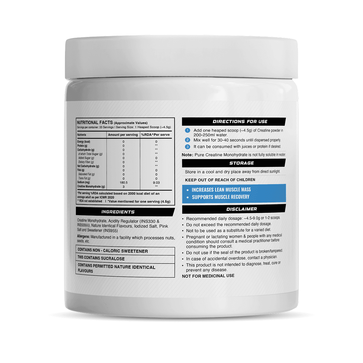 Wellcore - Pure Micronised Creatine Monohydrate | Lemon Lime (149g, 33 servings)