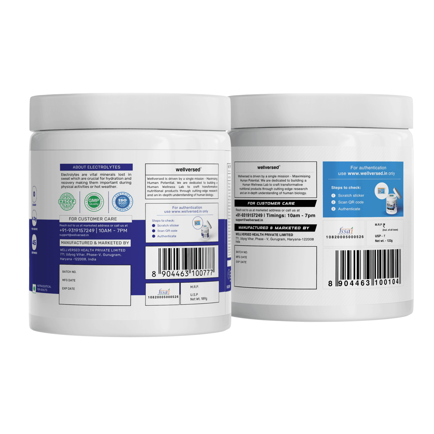 OSMO Electrolytes Unflavoured (45 Servings, 189g) + Wellcore Creatine (33 Servings, Fruit Fusion)
