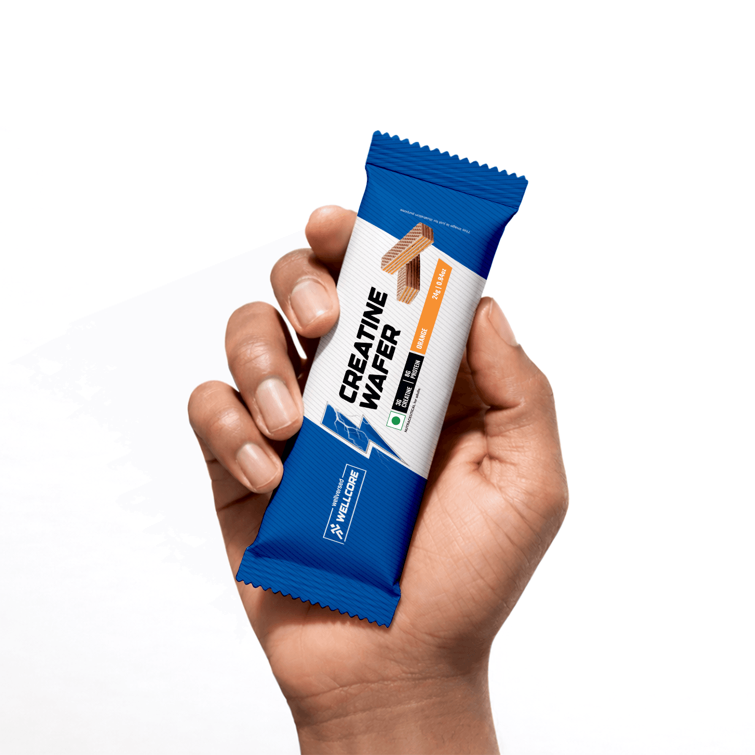 Wellcore - Creatine Wafer Bar | Orange Flavour (Pack of 10)