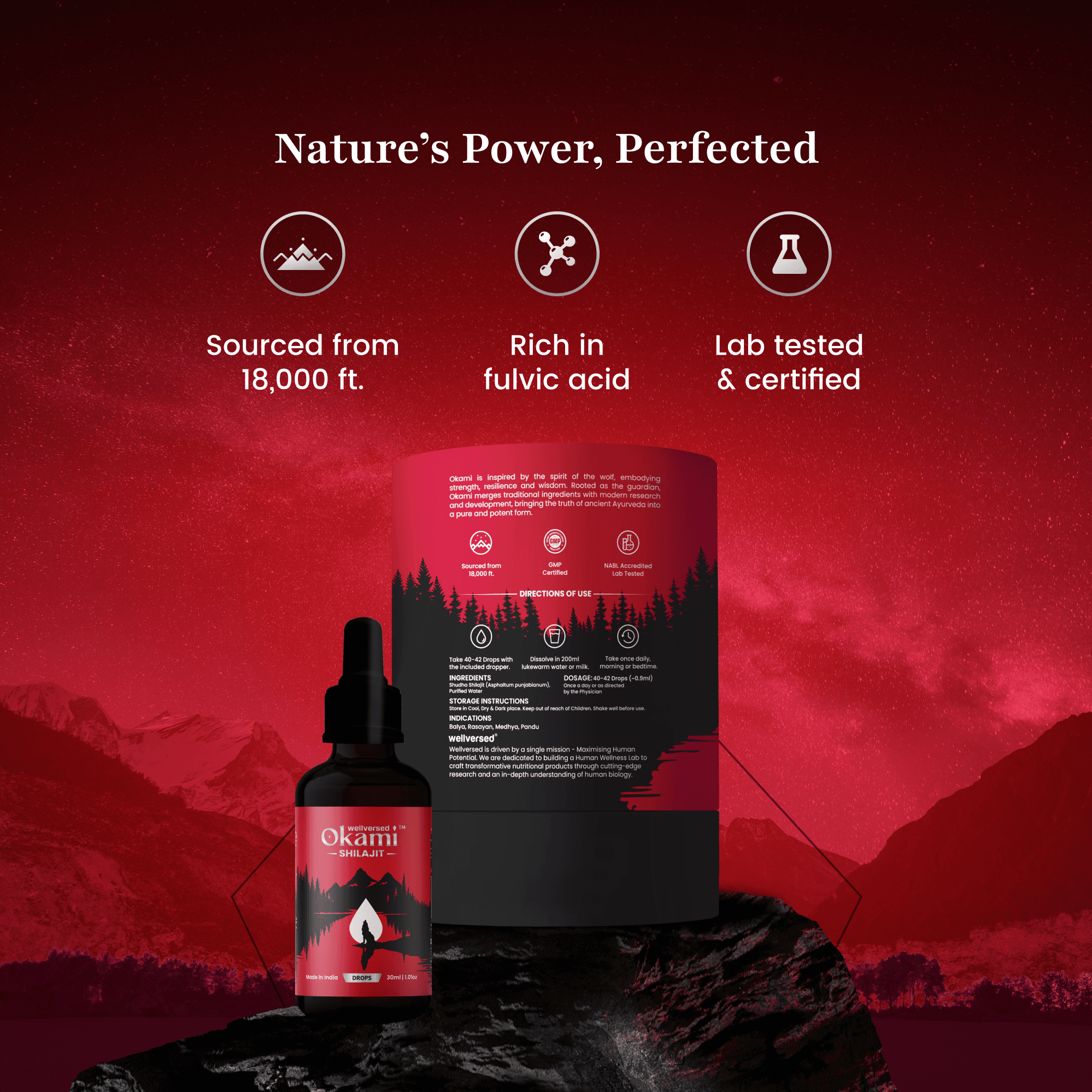 Okami Himalayan Shilajit Drops - 30 servings