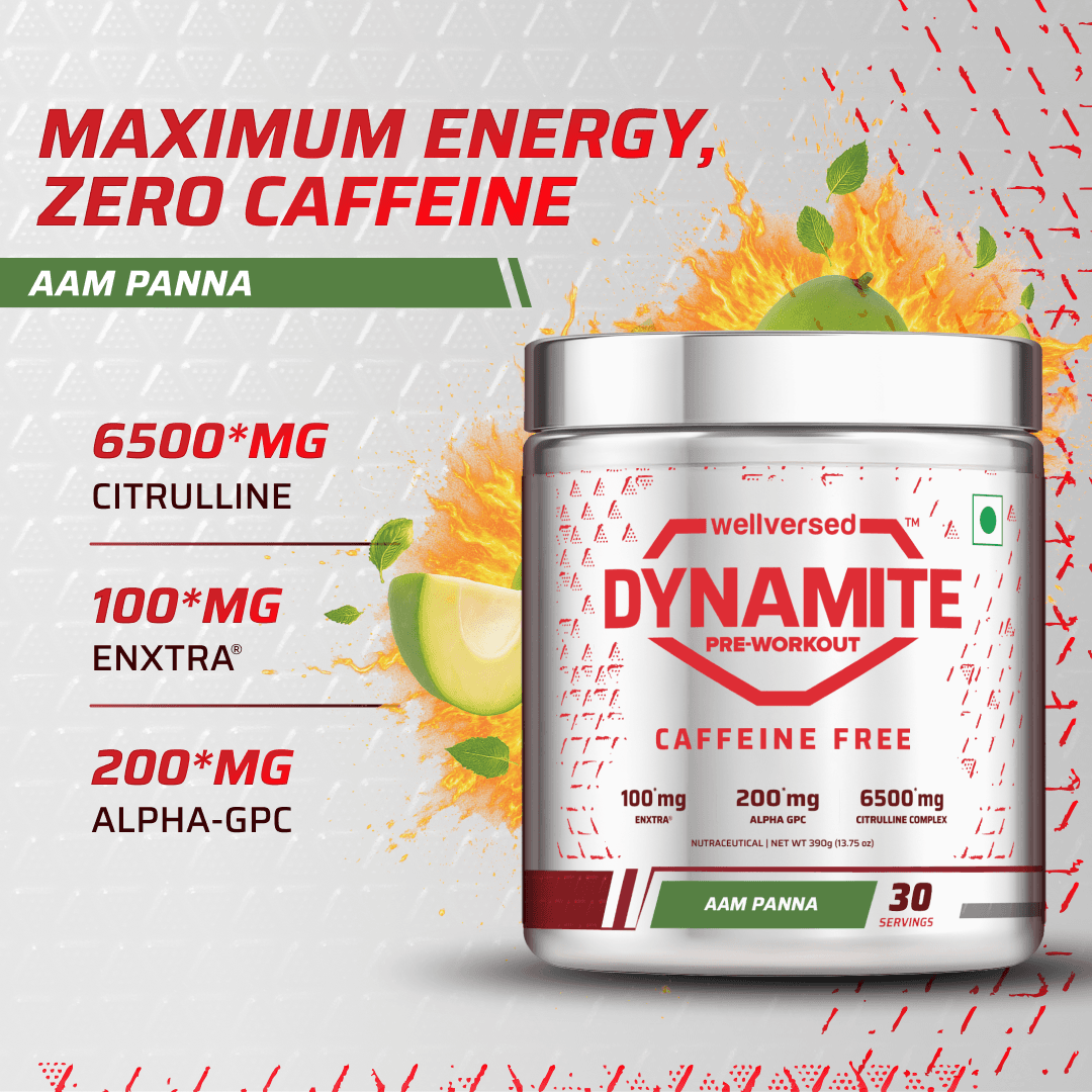 Dynamite Pre-Workout Caffeine Free (390g, 30 Servs) | Aam Panna