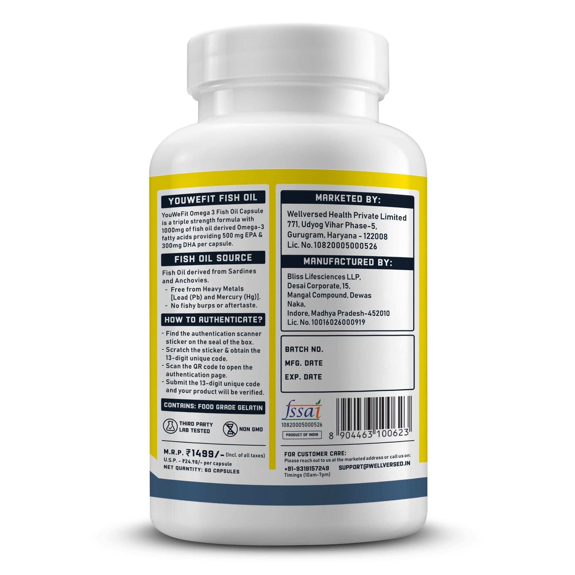 YouWeFit Omega-3 Alpha Recovery Capsules