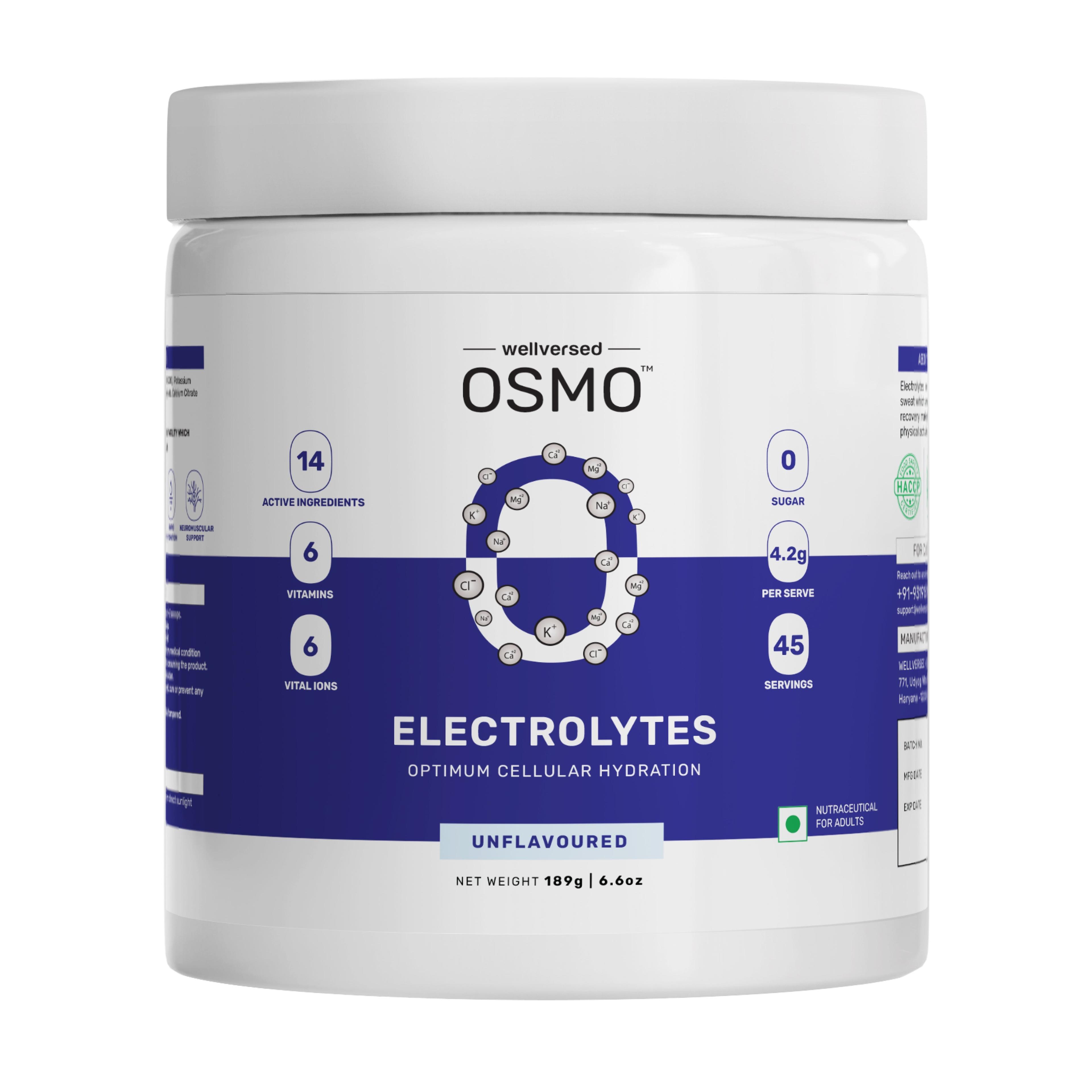 OSMO - Electrolyte Hydration Blend (Advanced Salts + Taurine & Vitamins) | Unflavoured (189g, 45 servings)