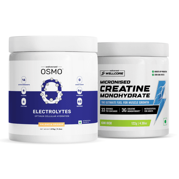OSMO - Electrolytes (45 servings, Valencia Orange) + Wellcore Creatine (33 Servings, Kiwi Kick)